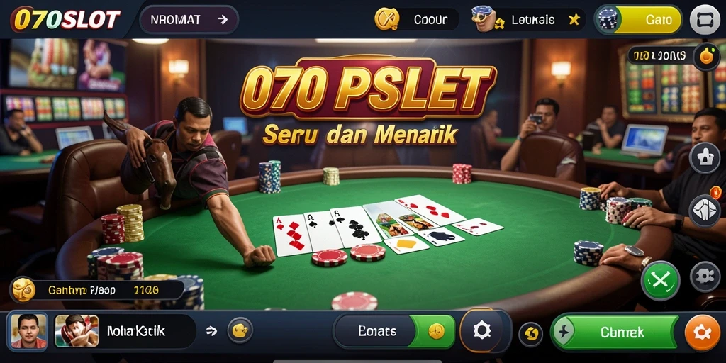 Tangkapan layar utama 070SLOT menampilkan gameplay Poker yang seru.