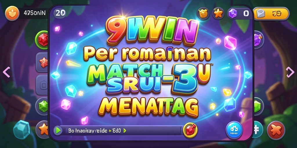 Gameplay seru 9WIN dengan tantangan Match-3 yang menghibur.