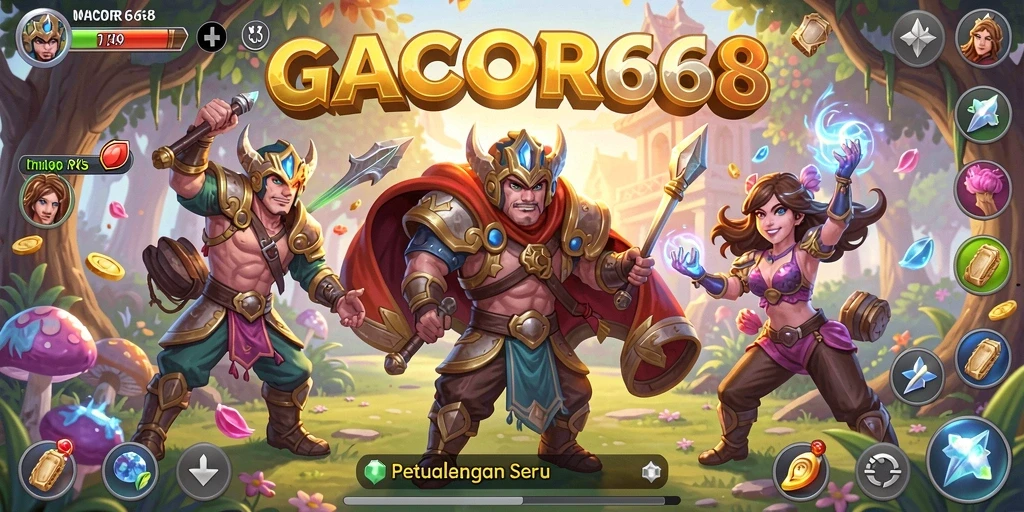 Tangkapan layar utama GACOR668 menampilkan aksi pertarungan RPG yang menegangkan.