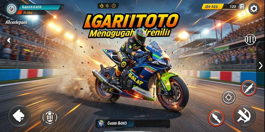 Gameplay Racing GARITOTO dengan mobil balap yang mendebarkan.