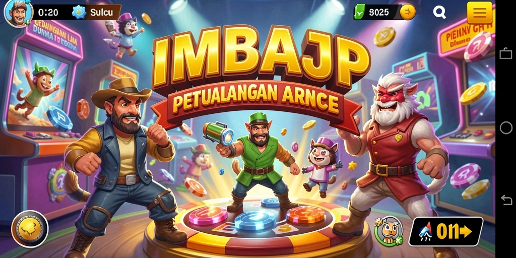 Tampilan gameplay IMBAJP yang penuh warna dan seru.