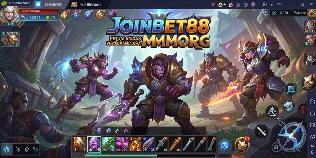 Screenshot dari gameplay JOINBET88 yang menampilkan dunia MMORPG yang luas.