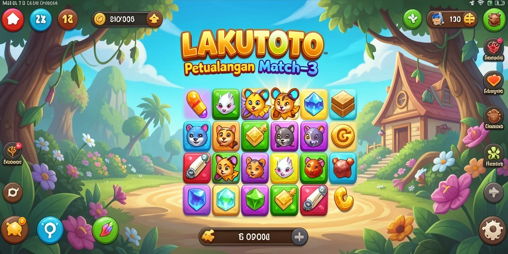 Gambaran seru gameplay LAKUTOTO dengan aksi mencocokkan yang menarik.