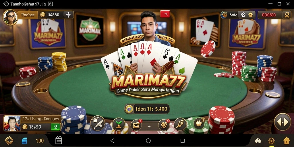 Screenshot gameplay MARIMA77 yang menampilkan aksi seru Poker.