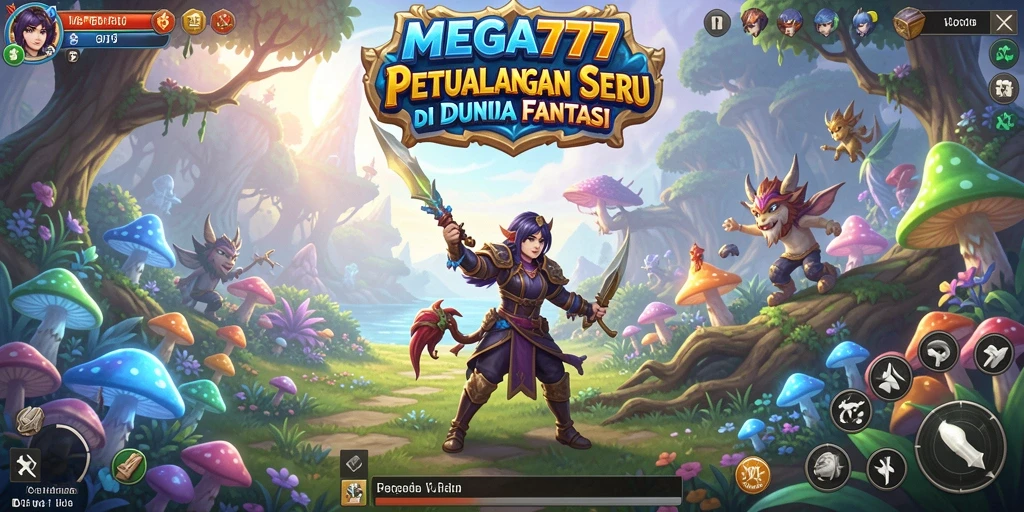 Tampilan gameplay MEGA777 dengan karakter dan monster yang beragam.