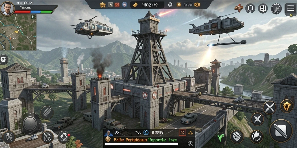 Tampilan gameplay seru dari MPO2121 dalam pertahanan menara.