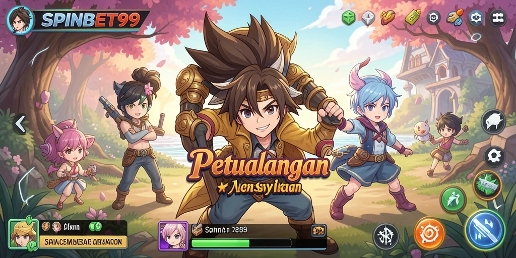 Tampilan gameplay SPINBET99 yang penuh aksi dan petualangan Anime.