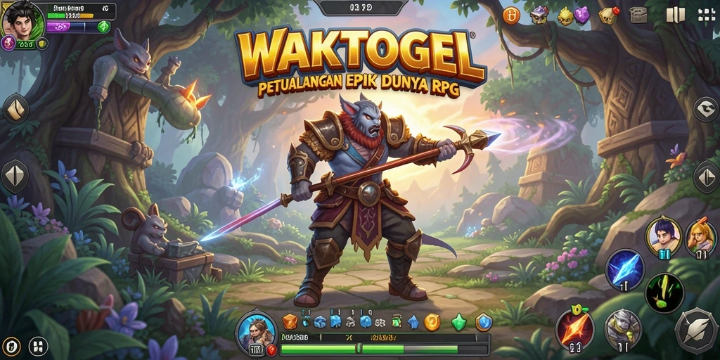 Screenshot gameplay WAKTOGEL yang menampilkan pertarungan epik.